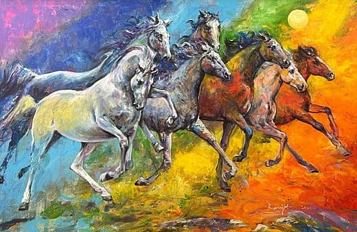 7 Horses Paintings