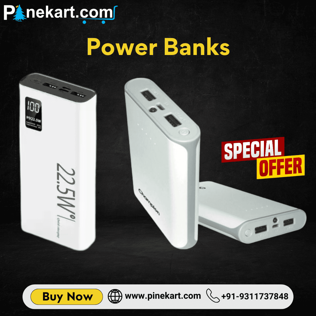 Portable power bank with USB and Type-C ports for fast charging smartphones and devices on the go Portable power bank with USB and Type-C ports for fast charging smartphones and devices on the go