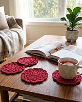 Mandala Coaster Red