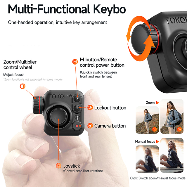 neQra M05-AI-PRO-3 Axis Gimbal Stabilizer for Smartphone AI Tracking Camera Fill Light Full Func. Remote 7 Shooting Modes Extension Rod and Tripod. Best for for YouTube Insta Travel Action Adventure