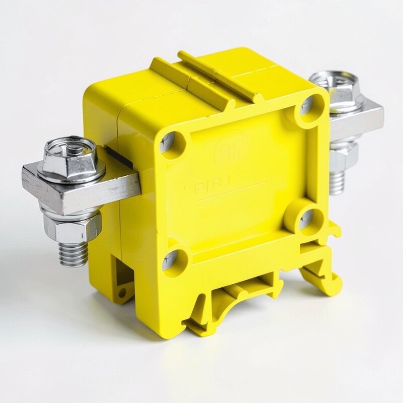 100 Amp Bush bar Type Polymide Terminal Block Yellow | FTS-50LPC