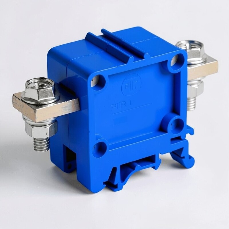 100 Amp Bush bar Type Polymide Terminal Block Blue | FTS-50LPC