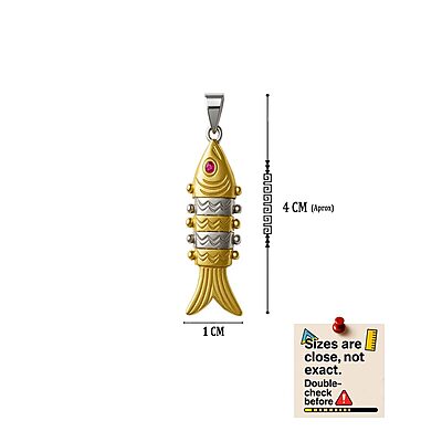 Sterling Silver Fish Pendant | Golden colour Finish Sterling Silver Fish Pendant | Golden colour Finish