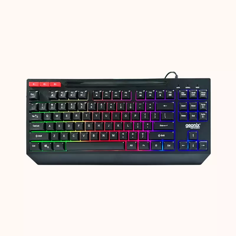 Geonix Cruiser Gaming Keyboard, 90 Keys with 3 Multimedia Keys, Black, K2