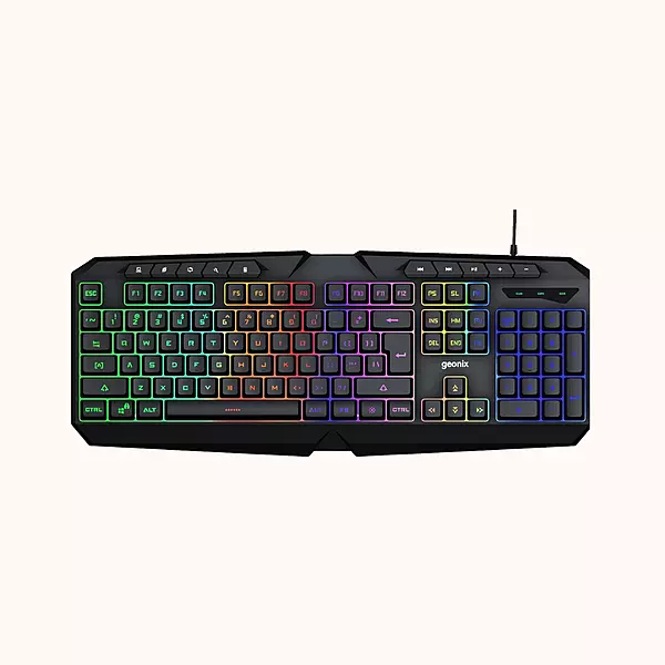 ​Geonix Cruiser Gaming Keyboard, Dedicated Multimedia Keys, Noiseless Keys, Black, K3