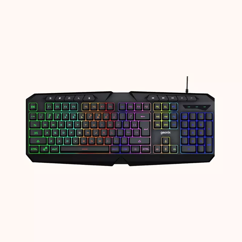 Geonix Cruiser Gaming Keyboard, Dedicated Multimedia Keys, Noiseless Keys, Black, K3