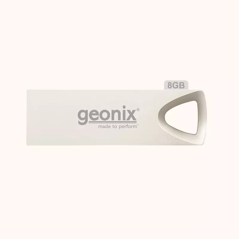 Geonix 8GB USB 2.0 Pendrive, Silver, Keyring Design-GXPD8GB