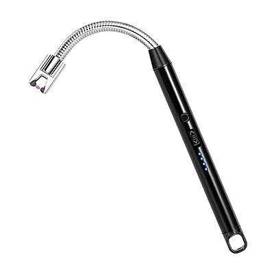 USB Rechargeable Electric Lighter with LED Display –  Windproof Long Arc Lighter for Grill ,BBQ Camping, Fireplace and Stove