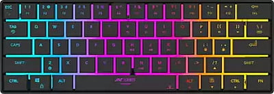 OPenBx Ant Esports MK 1500 Mini / 60% Pro RGB, Type-C Charging, 1000 mAh battery, Membrane Wireless Gaming Keyboard  (Black)