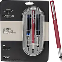 PARKER VECTOR STA CALLIGRAPHY CHROME TRIM FOUNTAIN PEN MAROON BODY PARKER VECTOR STA CALLIGRAPHY CHROME TRIM FOUNTAIN PEN MAROON BODY