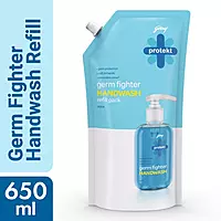 Godrej Protekt Germ Fighter Aqua Hand Wash Refill Pouch | 99.9% Germ Protection | Refill Pack