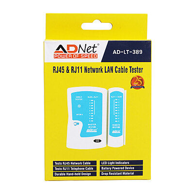 RJ45 and RJ11 Network LAN Cable Tester 9V Battery with LED Indicators RJ12 CAT5 CAT6 UTP Ethernet