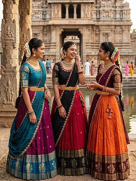 Kayal Pure Kanjivaram Silk Full Stiched Lehenga