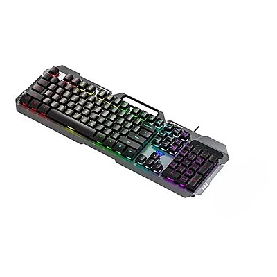 Open Box Aula F2023 / Anti-ghosting, Aluminium body with Mobile holder, Membrane Wired USB Gaming Keyboard  (Black)