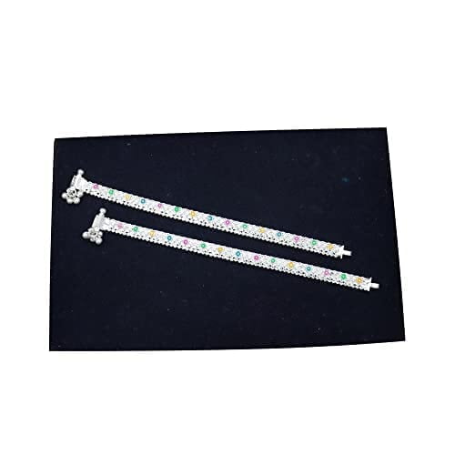 Silver Enamel Design Anklet
