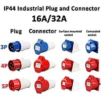 3 Pin, 16A, Industrial Plug & Socket steel sheet enclosures(without MCB) with plug and socket