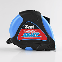 3 Mtr Steel Measuring Tape -  (Blue) With Rubberized Unbreakable ABS case || Click Action Front Lock and Belt Clip