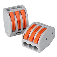 PCT-213 - 0.08-2.5 SQ mm 3 Pole Wire Connector Terminal Block with Spring Lock Lever for Cable Connection (1 QTY)