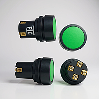 Push Button Green 22.5mm – ON/OFF, with in-Built 1NO + 1NC (both options)