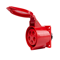 5 Pin, 32A, Industrial panel mount type socket IP44 Waterproof (Panel mount socketonly)
