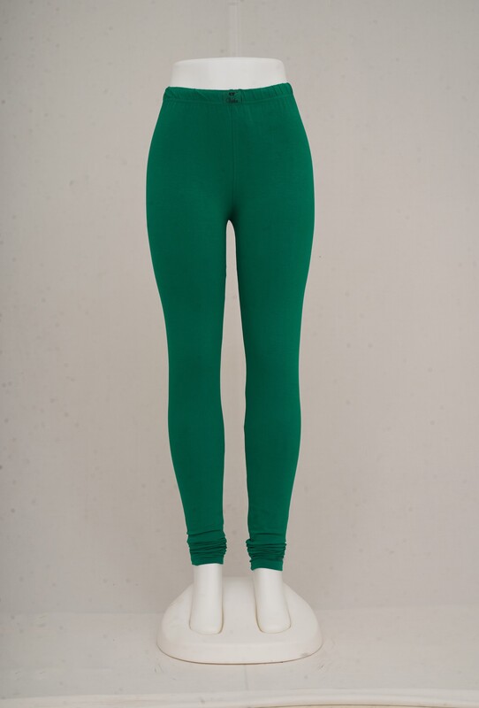 Women Green Churidhar Leggings