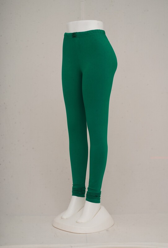 Women Green Churidhar Leggings