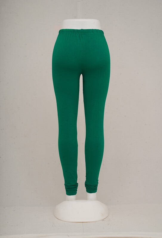 Women Green Churidhar Leggings