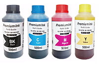Compatible Refill Ink for EPSON Printer 500 ML x 4 (BK+C+M+Y) Bottles Compatible Refill Ink for EPSON Printer 500 ML x 4 (BK+C+M+Y) Bottles
