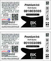 001 / 003 Refill Ink for EPSON Ink Tank Printer (2 x Black Ink of 70 ML Dye Ink Each )