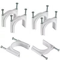 20mm Double Nail Pipe Cable Clips (Pack of 50) | 3/4 Inch PVC Pipe Clips with Metal Nails, 0.75" for Wire Fastening (White)