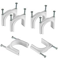 25mm Double Nail Pipe Cable Clips (Pack of 50)  (White)