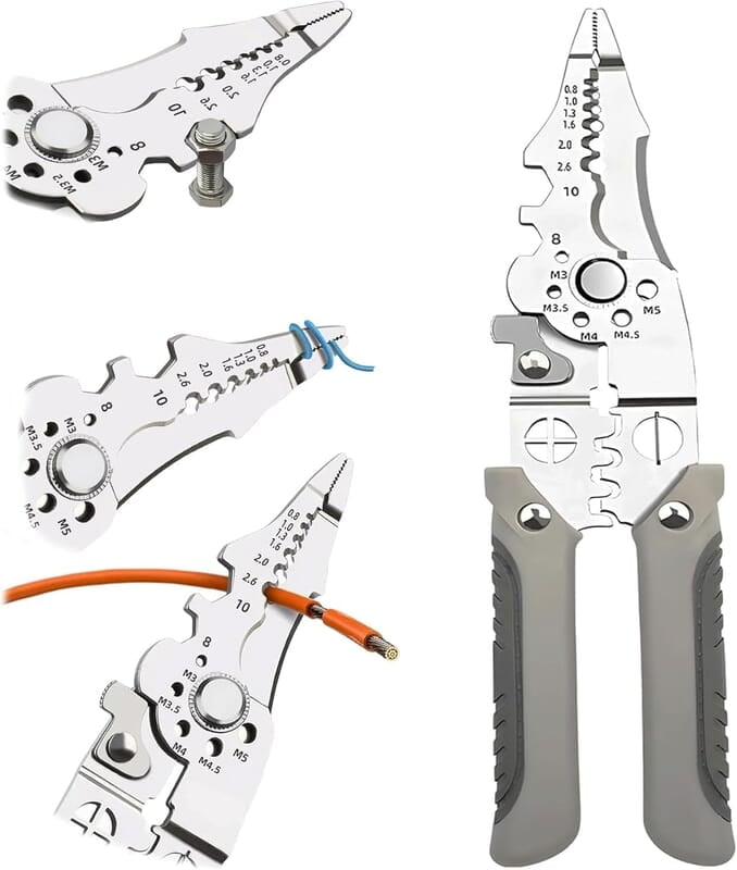 All in 1 Multifunction Wire Stripper/Wire Crimping Tool, Wire Cutter, Wire Crimper, Cable Stripper