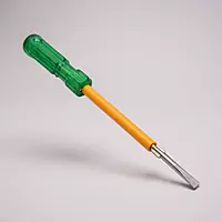 8 Inch - 2 in 1 Reversible Screwdriver, Long Handle, Minus - Plus Tip, with yellow sleeve