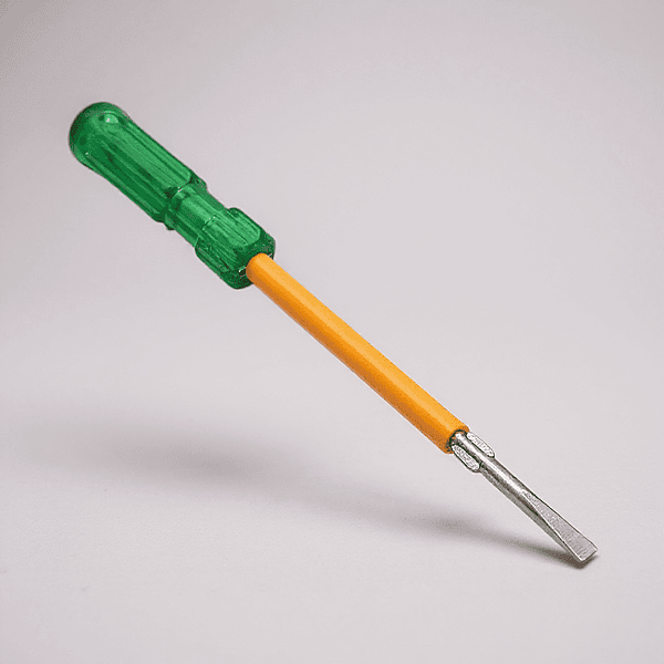 8 Inch - 2 in 1 Reversible Screwdriver, Long Handle, Minus - Plus Tip, with yellow sleeve