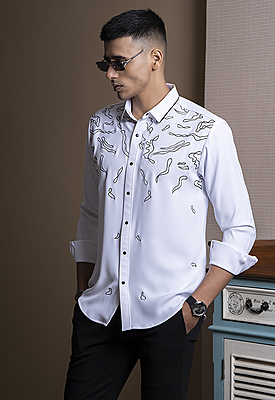Abstract Whisper White Shirt