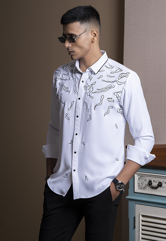 Abstract Whisper White Shirt