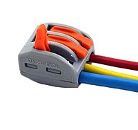 PCT-213 - 0.08-2.5 SQ mm 3 Pole Wire Connector Terminal Block with Spring Lock Lever for Cable Connection (1 QTY)
