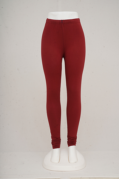 Women Maroon Churidhar Leggings