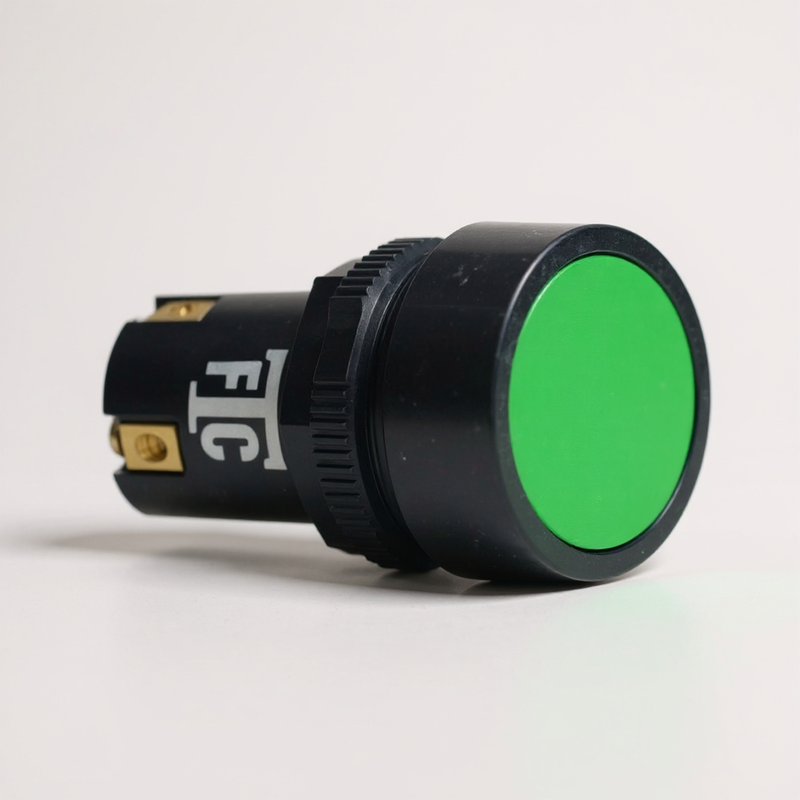 Push Button Green 22.5mm – ON/OFF, with in-Built 1NO + 1NC (both options)