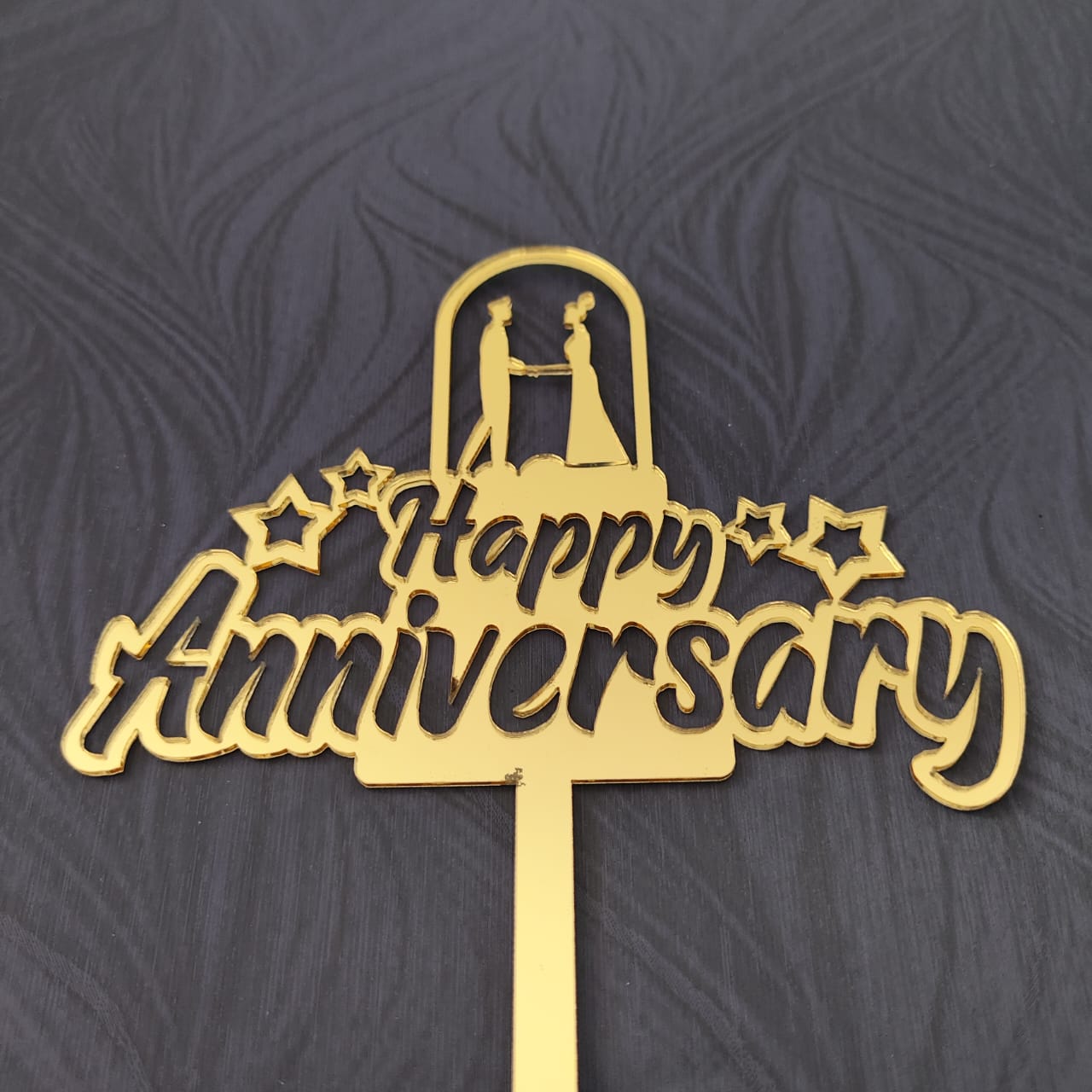 Happy Anniversary Acrylic Topper | Elegant Cake Decoration | Buy Online