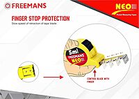 5 Mtr  Steel Measuring Tape - (Yellow & Black) With Unbreakable ABS case | Auto-lock and Belt Clip