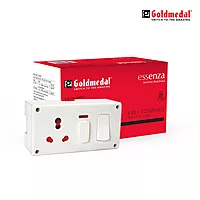 16A Switch Socket with Junction Box | Modular 5 in 1 Combined Plate with Switch & Indicator | Heavy-Duty Power Socket