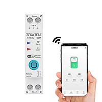 WIFI Smart Circuit Breaker Power Metering Energy Meter KWh 1P 230V Voltmeter Ammeter Energy Meter DIN Rail Smart Life Wireless Remote Control Switch Timer Voice Control - (63A)