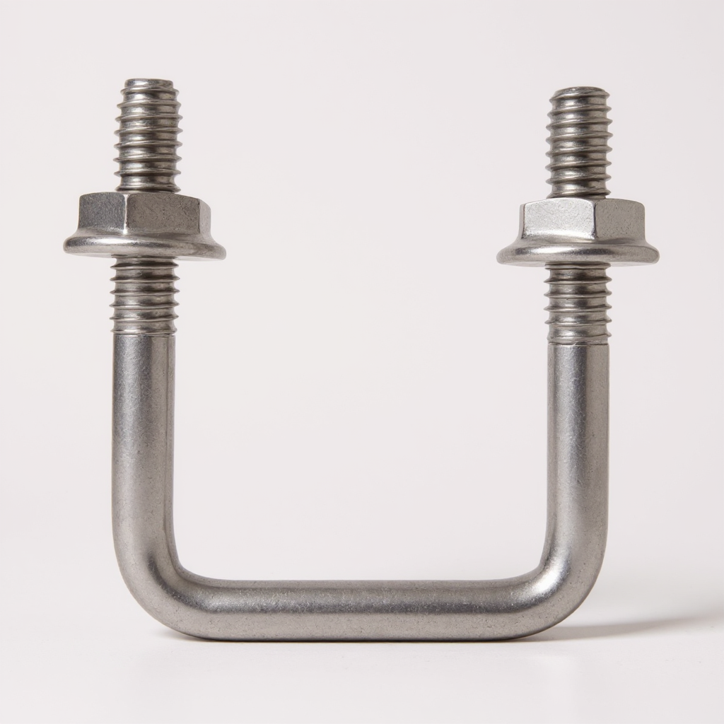 SS U Bolt – M8 x 40mm x 40mm (Fits 1.5" Square Metal Tube) for Solar Panel Fitting -1 qty