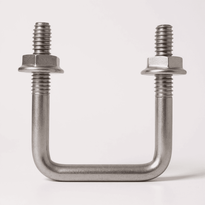 SS U Bolt – M8 x 40mm x 40mm (Fits 1.5" Square Metal Tube) for Solar Panel Fitting -1 qty