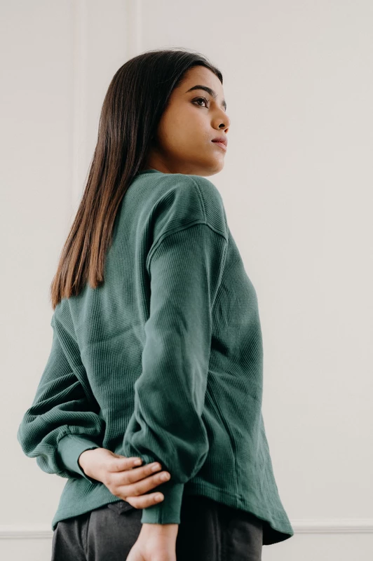 Being Winged - Waffle Knit Sweatshirt