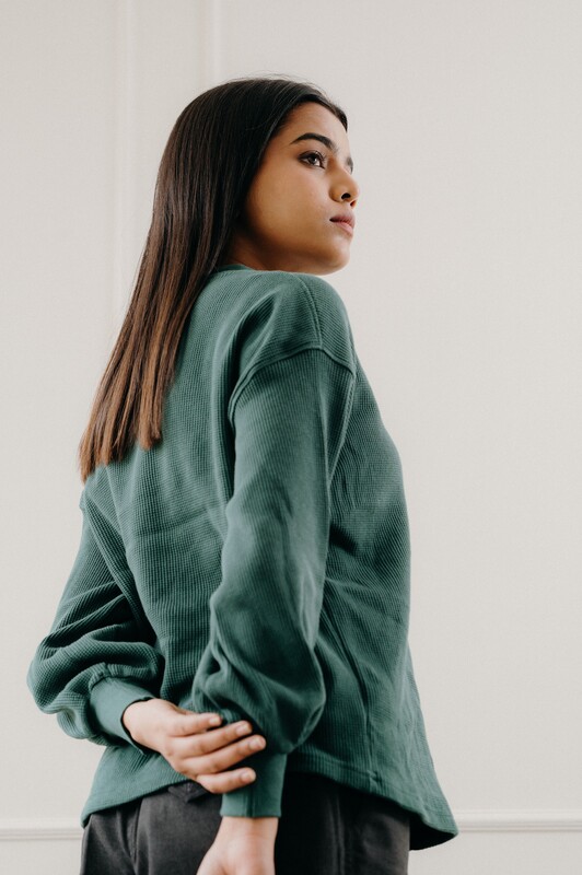 Being Winged - Waffle Knit Sweatshirt