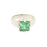 Sterling Silver Green Stone Ring