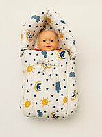 Premium Muslin Baby Carry Bed & Sleeping Bag – Extra Thick, Lightweight & Breathable – Cloud Blue