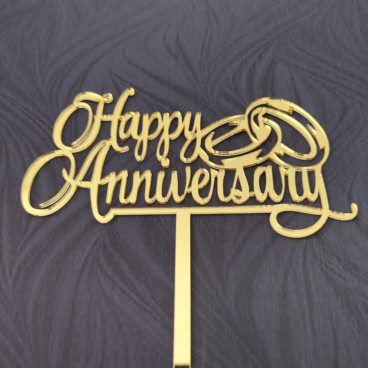 Happy Anniversary Acrylic Topper | Elegant Cake Decoration | Buy Online